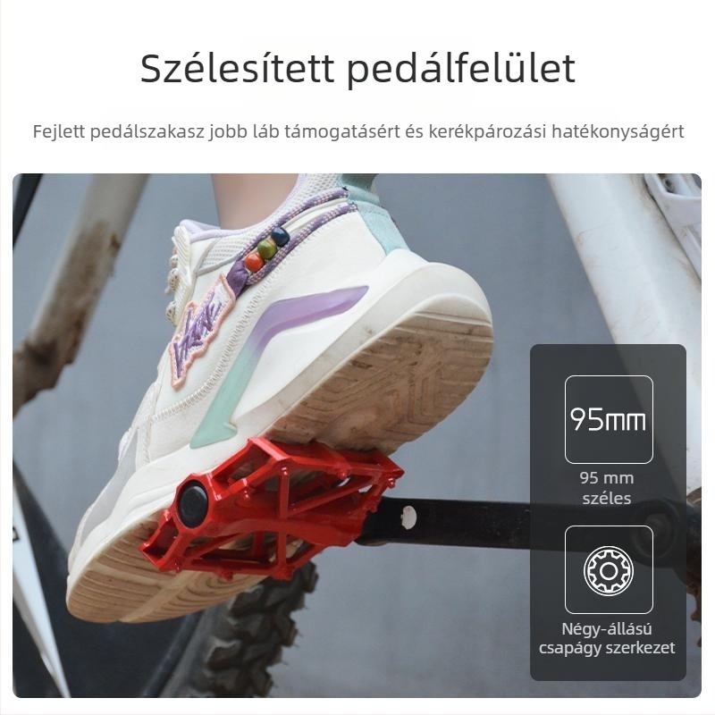 Összecsukható kerékpárpedál gömbcsapágyas, alumínium ötvözet, univerzális illesztés