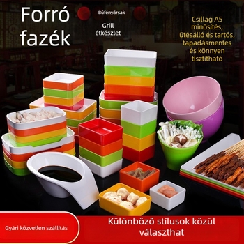 Melamin tál hot pot kiállításra – szabálytalan forma, több mintázat, modern egyszerű stílus, szósz és grillhez