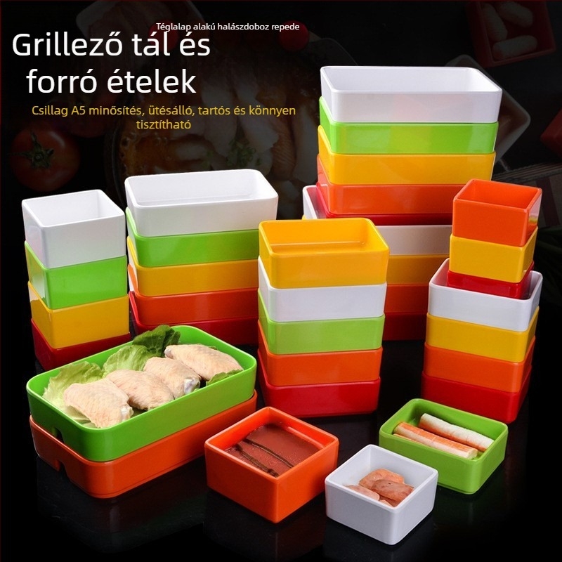 Melamin tál hot pot kiállításra – szabálytalan forma, több mintázat, modern egyszerű stílus, szósz és grillhez