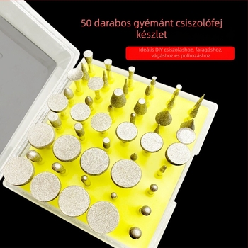 Gyémánt csiszoló tű jadefaragáshoz – hámlasztás, polírozás, fúrás, DIY kézművesség, gravírozás; nagyfejű csiszolórúdszerszám; Yunbei, 20 000 rpm, más anyagokra, csiszoló korongokhoz