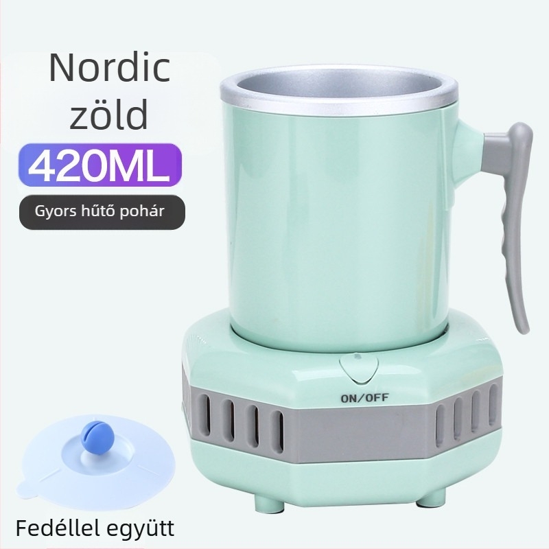 Hordozható mini hűtőpohár gyors lehűtéssel italokhoz – 220V, ideális irodában, kollégiumban és autóban