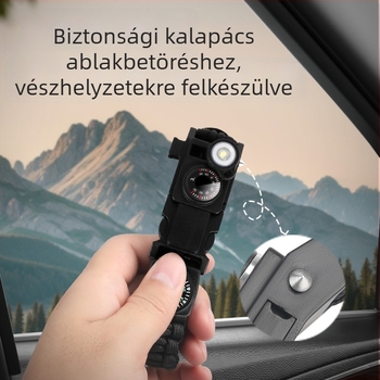 Kültéri túlélő karkötő, 13 az 1-ben, paracordos túlélő eszköz