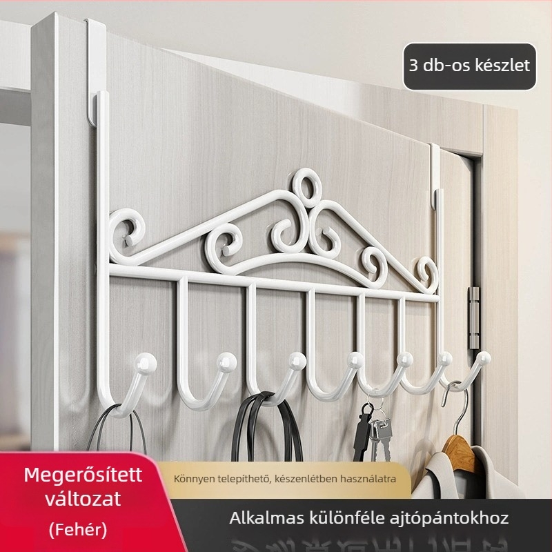 Fúrás nélküli ajtó-/falra szerelhető tároló konyhához és fürdőszobához, rozsdamentes acélból, falra szerelhető, nyom nélkül, CE tanúsítvány, kód 250711baihuo-14lr