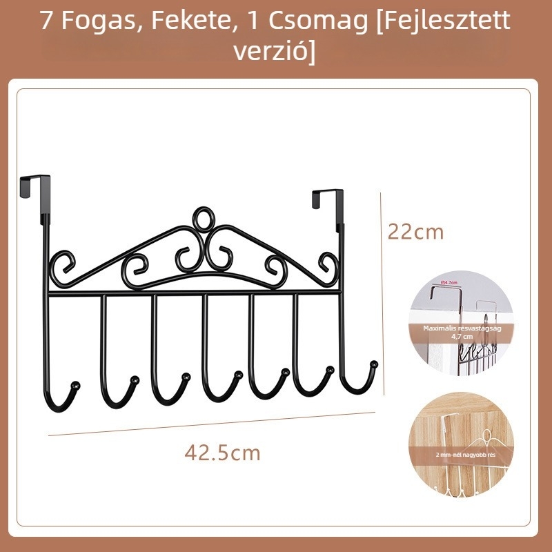Fúrás nélküli ajtó-/falra szerelhető tároló konyhához és fürdőszobához, rozsdamentes acélból, falra szerelhető, nyom nélkül, CE tanúsítvány, kód 250711baihuo-14lr