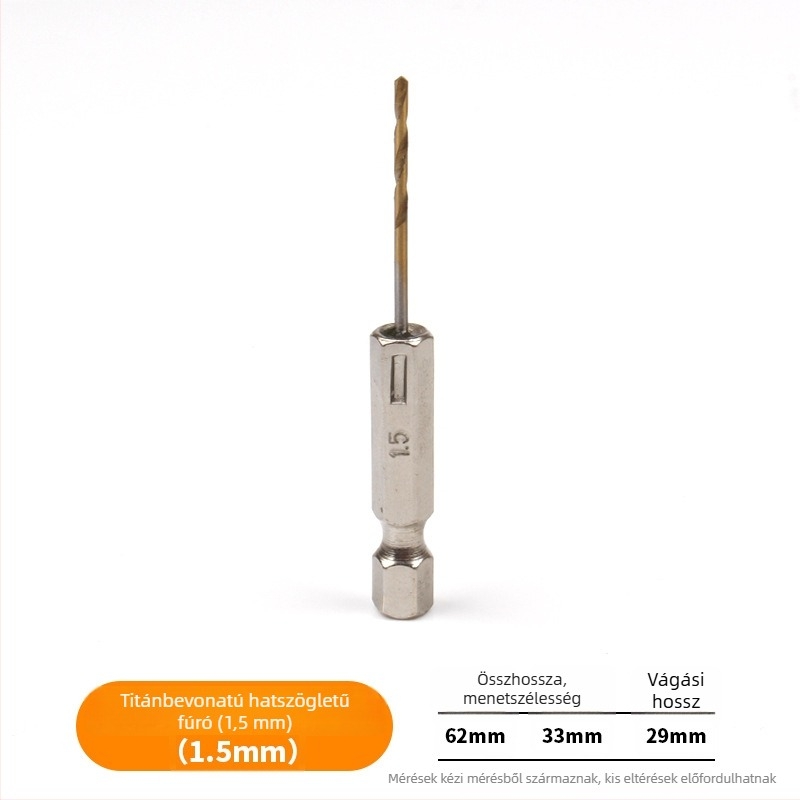 Hexagonális szárú spirálfúrókészlet titánbevonattal, 13 db, gyorsacélból, elektromos csavarhúzóhoz