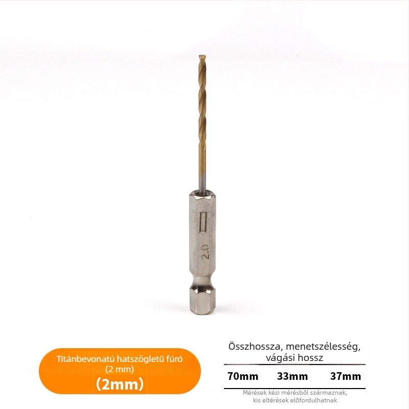 Hexagonális szárú spirálfúrókészlet titánbevonattal, 13 db, gyorsacélból, elektromos csavarhúzóhoz