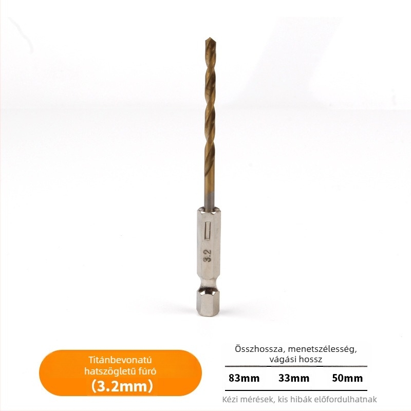 Hexagonális szárú spirálfúrókészlet titánbevonattal, 13 db, gyorsacélból, elektromos csavarhúzóhoz