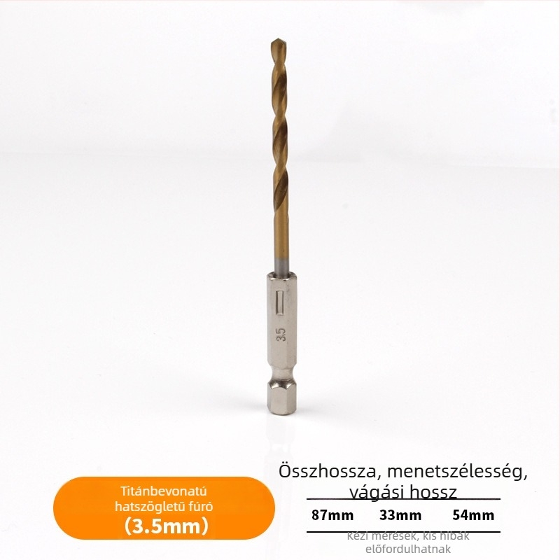 Hexagonális szárú spirálfúrókészlet titánbevonattal, 13 db, gyorsacélból, elektromos csavarhúzóhoz