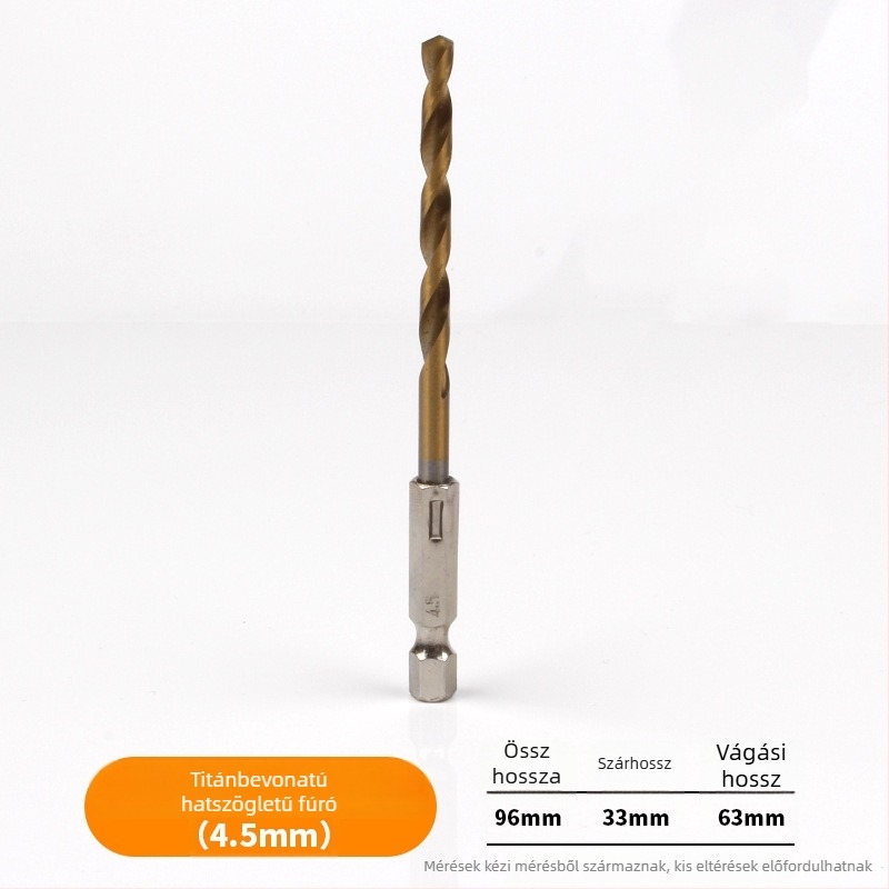 Hexagonális szárú spirálfúrókészlet titánbevonattal, 13 db, gyorsacélból, elektromos csavarhúzóhoz