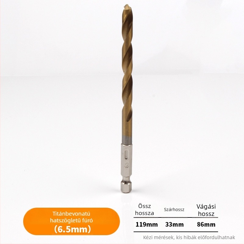 Hexagonális szárú spirálfúrókészlet titánbevonattal, 13 db, gyorsacélból, elektromos csavarhúzóhoz