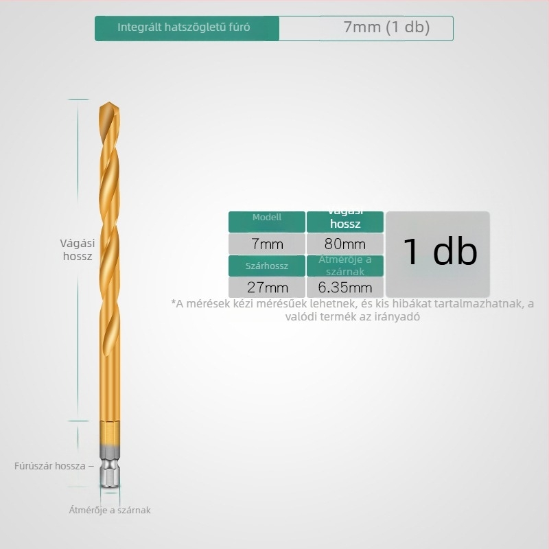 Hexagonális szárú spirálfúrókészlet titánbevonattal, 13 db, gyorsacélból, elektromos csavarhúzóhoz