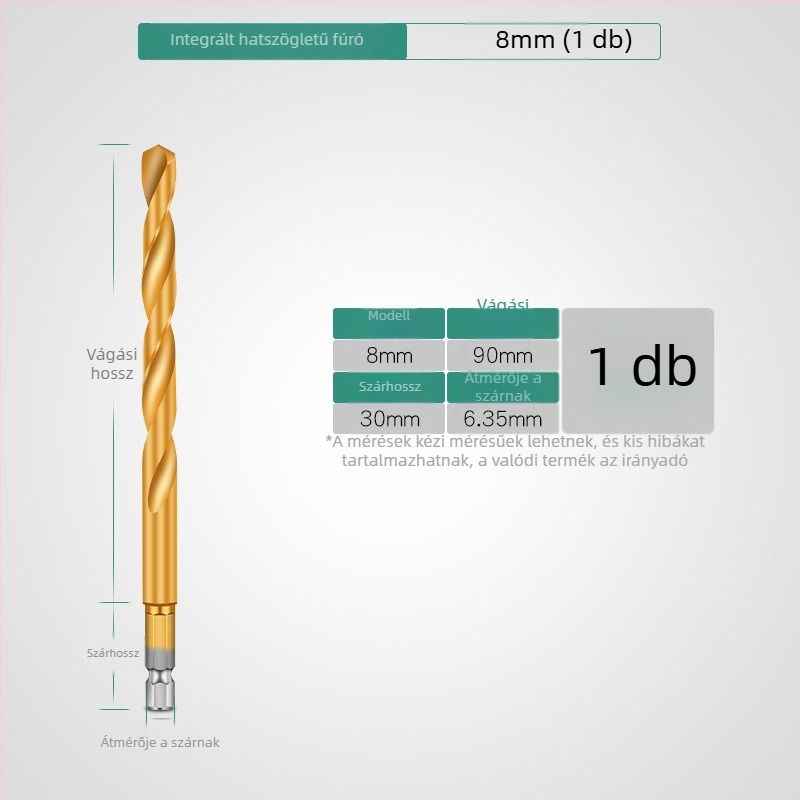 Hexagonális szárú spirálfúrókészlet titánbevonattal, 13 db, gyorsacélból, elektromos csavarhúzóhoz