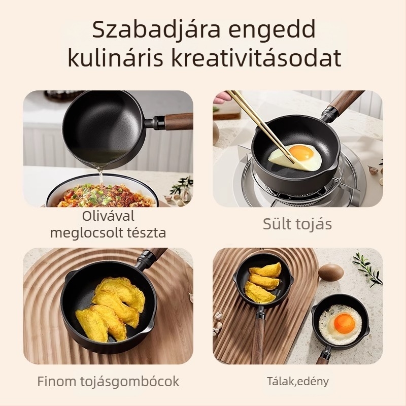 Öntöttvas mély serpenyő olajöntésére, tapadásmentes, modell 985