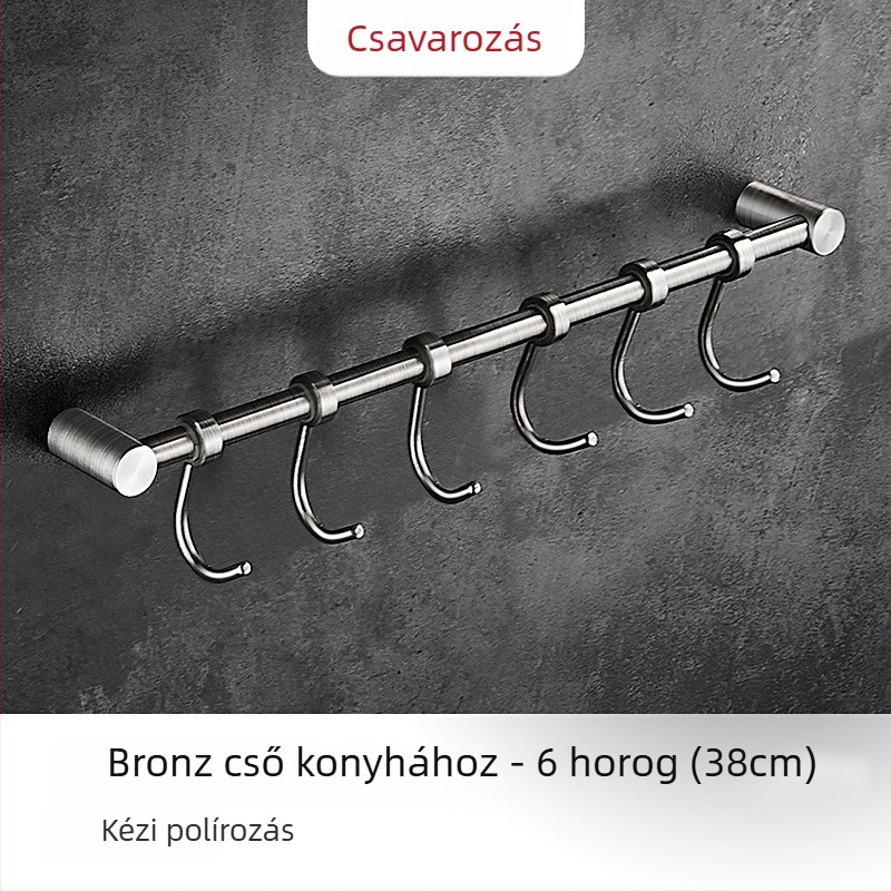 Fali konyhai tároló spatulák és kanalak számára, 304 rozsdamentes acél, kefés felület, 412 g, márka Hundred Way, modern minimalista stílus
