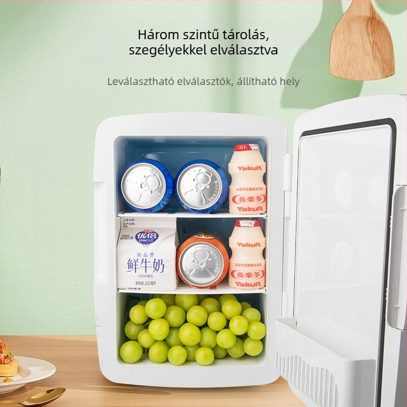 Félvezető autóhűtő | 50W, 12V/220V, 2°C hűtés, 65°C melegítés, műanyag ház