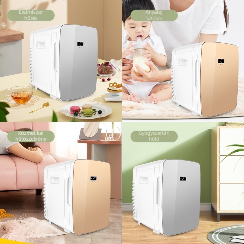 Félvezető autóhűtő | 50W, 12V/220V, 2°C hűtés, 65°C melegítés, műanyag ház