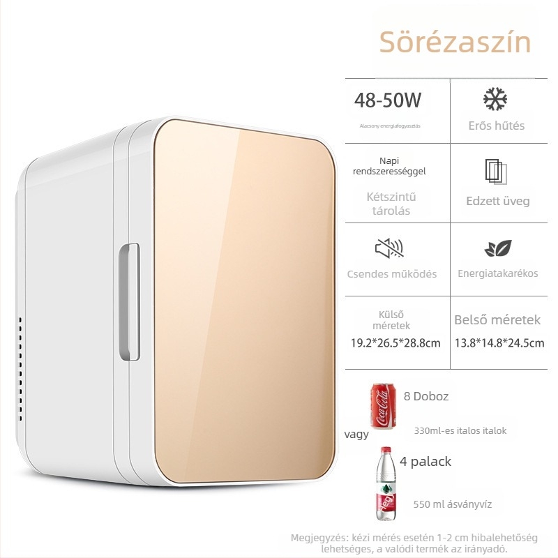 Félvezető autóhűtő | 50W, 12V/220V, 2°C hűtés, 65°C melegítés, műanyag ház