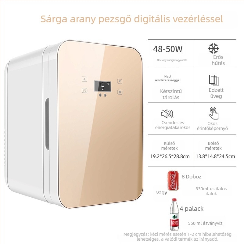 Félvezető autóhűtő | 50W, 12V/220V, 2°C hűtés, 65°C melegítés, műanyag ház