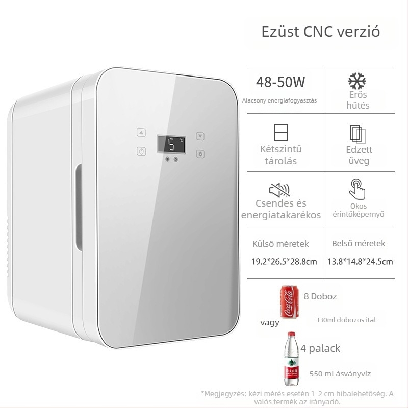 Félvezető autóhűtő | 50W, 12V/220V, 2°C hűtés, 65°C melegítés, műanyag ház