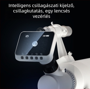Csillagászati teleszkóp HD felbontású nagy képernyővel és okostelefonhoz csatlakoztathatósággal HD fotókhoz és videókhoz; nagy apertúra.