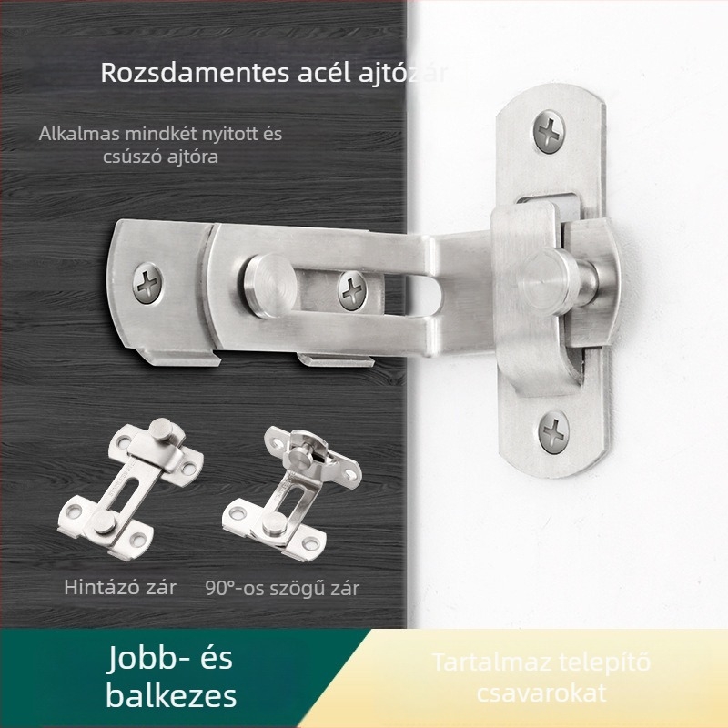 Kai Gu Xing rozsdamentes acél F-típusú retesz ajtóhoz, kefés felülettel, modell Kis/Nagy, modern minimalista stílus