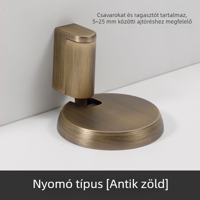 Ajtó stopper, kazettás típus, mágnesmentes cinkötvözetből, padlóhoz rögzítve, kézi működtetés, hálószoba ajtóihoz