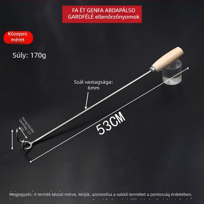 Hosszú nyélű rozsdamentes acél húskampó főtt, sült és párolt húsokhoz
