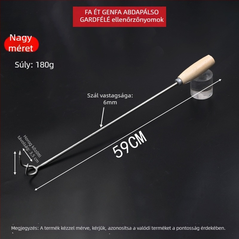 Hosszú nyélű rozsdamentes acél húskampó főtt, sült és párolt húsokhoz