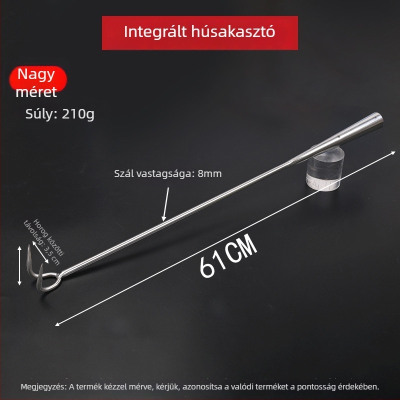 Hosszú nyélű rozsdamentes acél húskampó főtt, sült és párolt húsokhoz