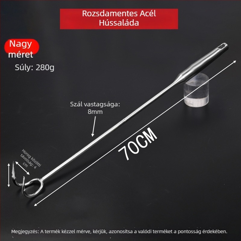 Hosszú nyélű rozsdamentes acél húskampó főtt, sült és párolt húsokhoz