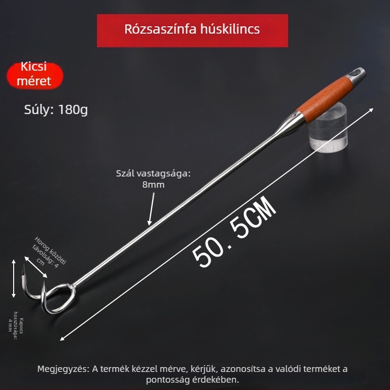 Hosszú nyélű rozsdamentes acél húskampó főtt, sült és párolt húsokhoz