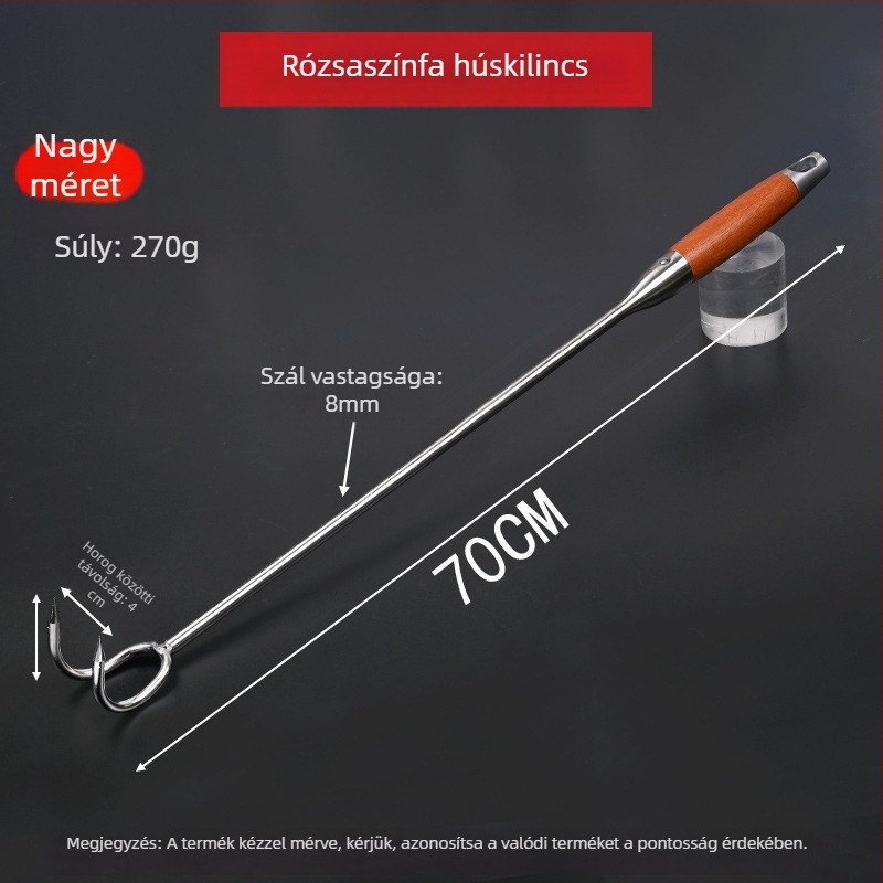 Hosszú nyélű rozsdamentes acél húskampó főtt, sült és párolt húsokhoz