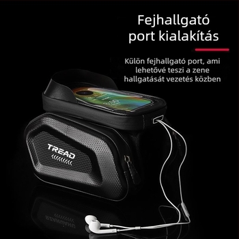Poliészter kerékpár táska felsőcsőre és elülső vázra, telefontartó zseb, bélés nélkül, hegyi kerékpárhoz