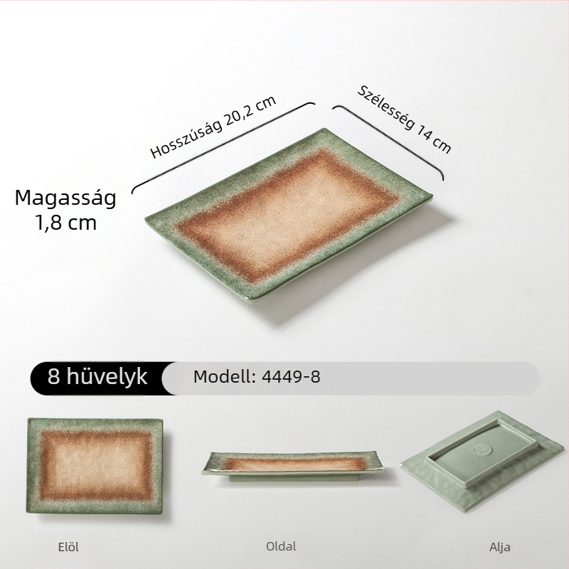 Melaminból készült téglalap alakú tányér tálaláshoz, gradiens szín, modern minimalist stílus, 24–24,9 cm, bbq-hez és forró fazékhoz