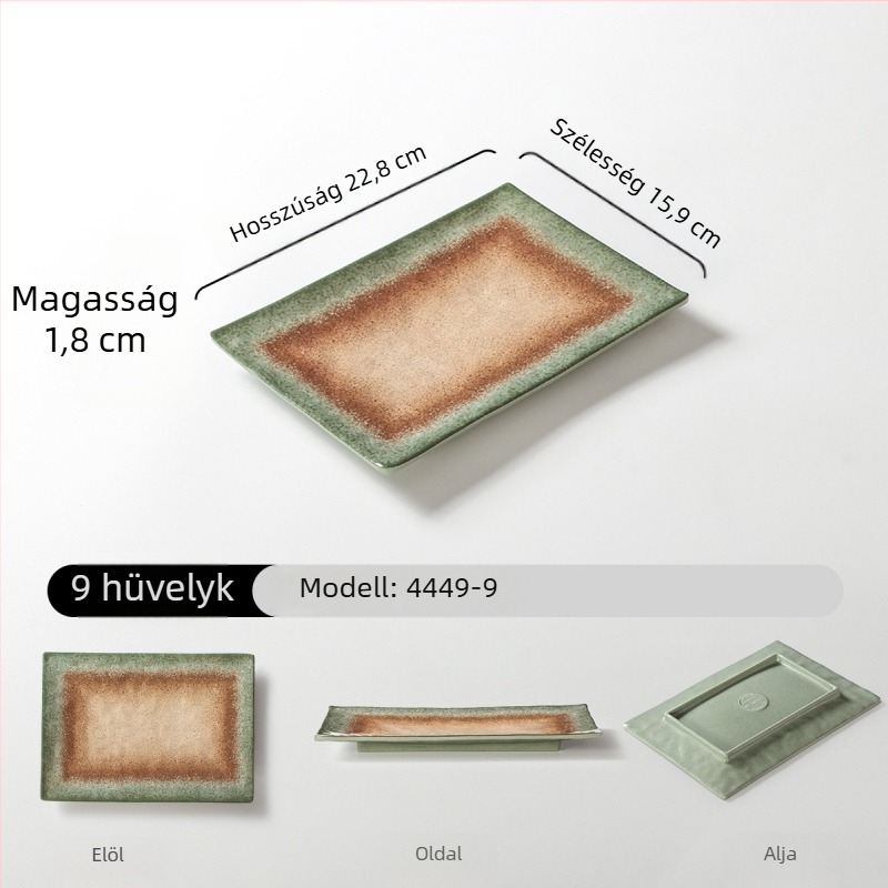 Melaminból készült téglalap alakú tányér tálaláshoz, gradiens szín, modern minimalist stílus, 24–24,9 cm, bbq-hez és forró fazékhoz