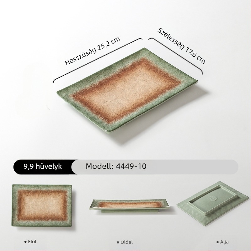 Melaminból készült téglalap alakú tányér tálaláshoz, gradiens szín, modern minimalist stílus, 24–24,9 cm, bbq-hez és forró fazékhoz