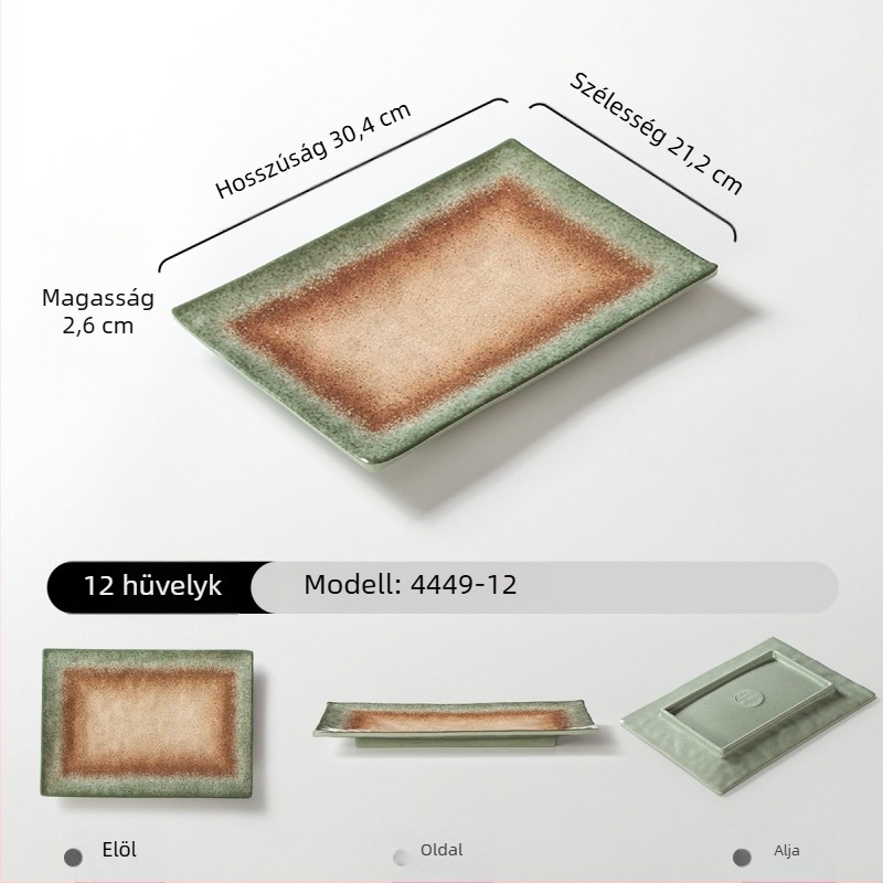 Melaminból készült téglalap alakú tányér tálaláshoz, gradiens szín, modern minimalist stílus, 24–24,9 cm, bbq-hez és forró fazékhoz