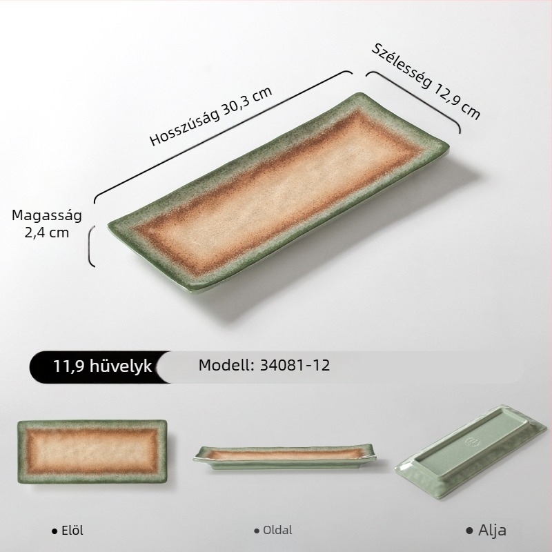 Melaminból készült téglalap alakú tányér tálaláshoz, gradiens szín, modern minimalist stílus, 24–24,9 cm, bbq-hez és forró fazékhoz