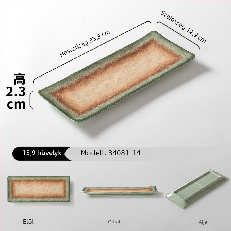 Melaminból készült téglalap alakú tányér tálaláshoz, gradiens szín, modern minimalist stílus, 24–24,9 cm, bbq-hez és forró fazékhoz