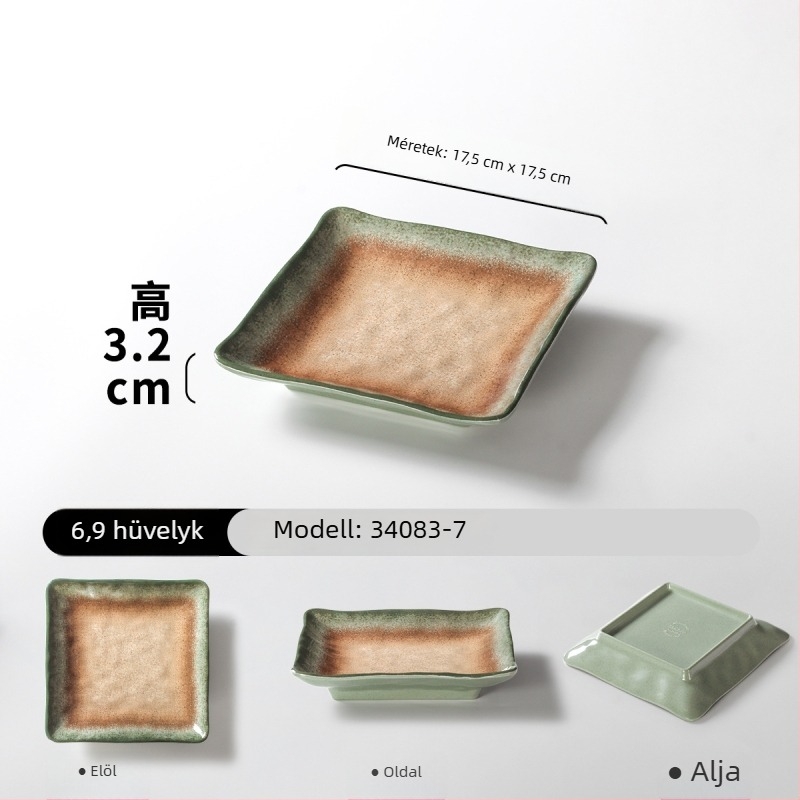 Melaminból készült téglalap alakú tányér tálaláshoz, gradiens szín, modern minimalist stílus, 24–24,9 cm, bbq-hez és forró fazékhoz