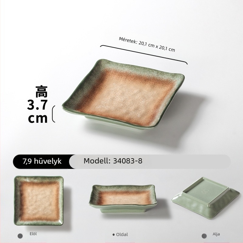 Melaminból készült téglalap alakú tányér tálaláshoz, gradiens szín, modern minimalist stílus, 24–24,9 cm, bbq-hez és forró fazékhoz