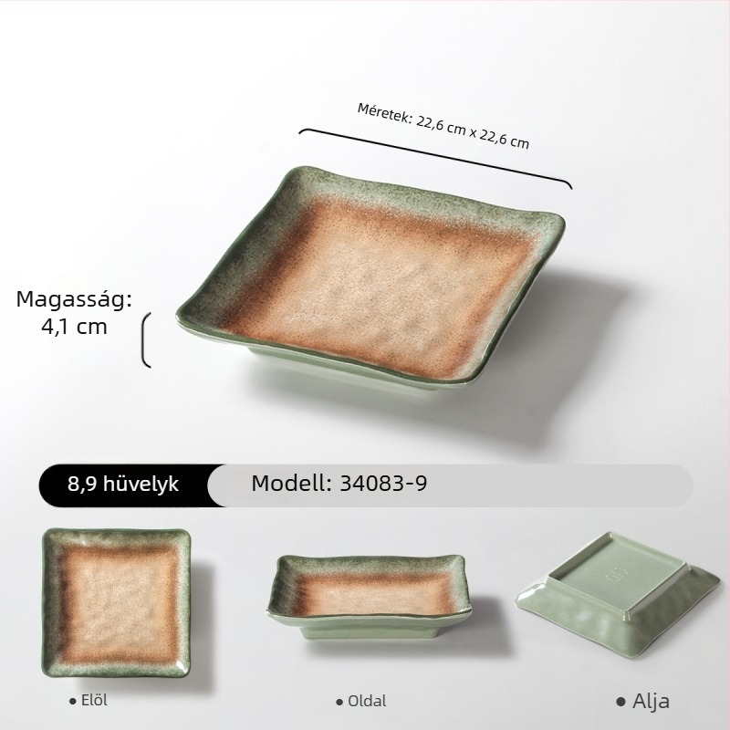 Melaminból készült téglalap alakú tányér tálaláshoz, gradiens szín, modern minimalist stílus, 24–24,9 cm, bbq-hez és forró fazékhoz