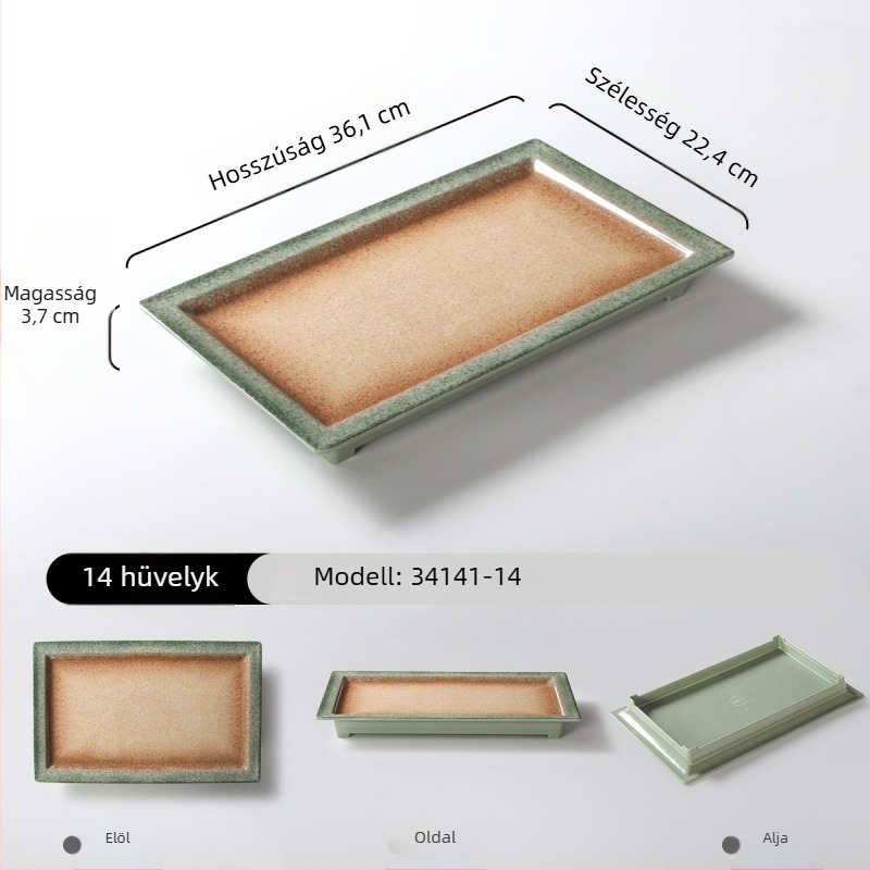 Melaminból készült téglalap alakú tányér tálaláshoz, gradiens szín, modern minimalist stílus, 24–24,9 cm, bbq-hez és forró fazékhoz