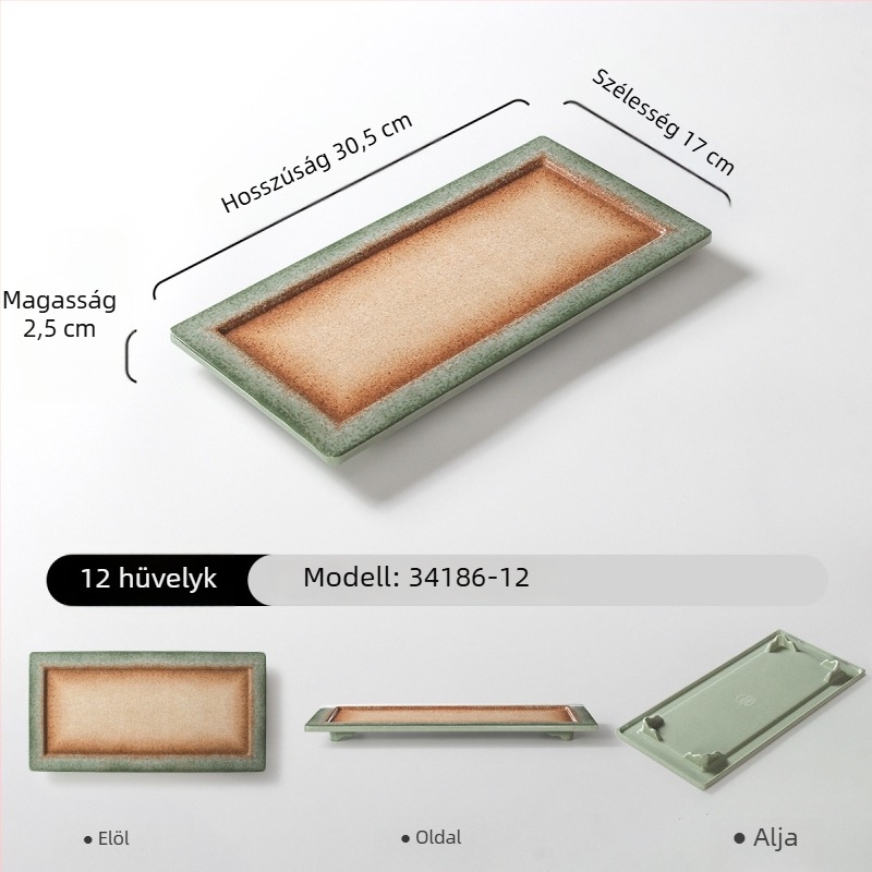 Melaminból készült téglalap alakú tányér tálaláshoz, gradiens szín, modern minimalist stílus, 24–24,9 cm, bbq-hez és forró fazékhoz