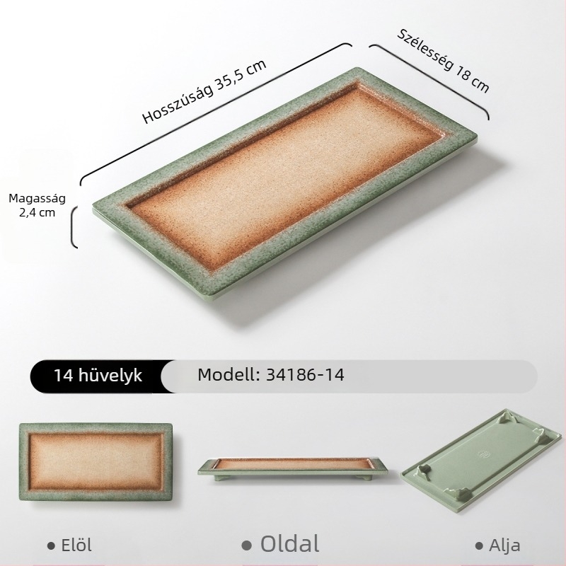 Melaminból készült téglalap alakú tányér tálaláshoz, gradiens szín, modern minimalist stílus, 24–24,9 cm, bbq-hez és forró fazékhoz