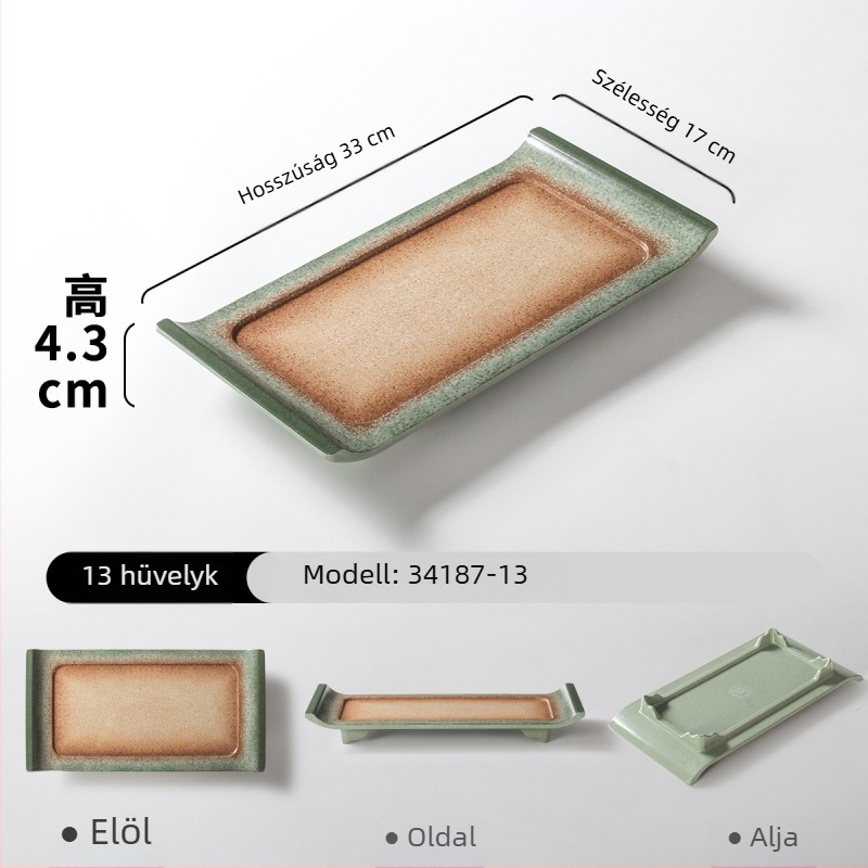 Melaminból készült téglalap alakú tányér tálaláshoz, gradiens szín, modern minimalist stílus, 24–24,9 cm, bbq-hez és forró fazékhoz