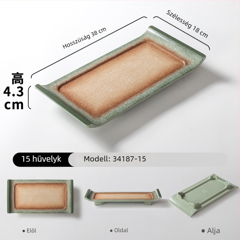Melaminból készült téglalap alakú tányér tálaláshoz, gradiens szín, modern minimalist stílus, 24–24,9 cm, bbq-hez és forró fazékhoz