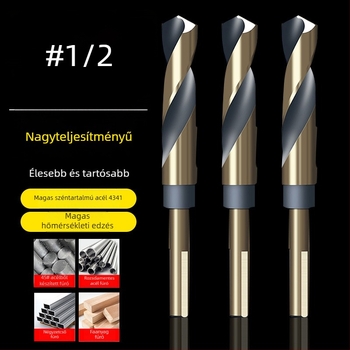 M43 kobalt spirálfúró, 1/2 hüvelykes szár, rozsdamentes acél és vasötvözetek fúrására, fúró-reamer