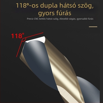 M43 kobalt spirálfúró, 1/2 hüvelykes szár, rozsdamentes acél és vasötvözetek fúrására, fúró-reamer