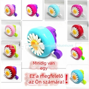 Kerékpár csengő krizantém mintával, műanyag, 54 mm